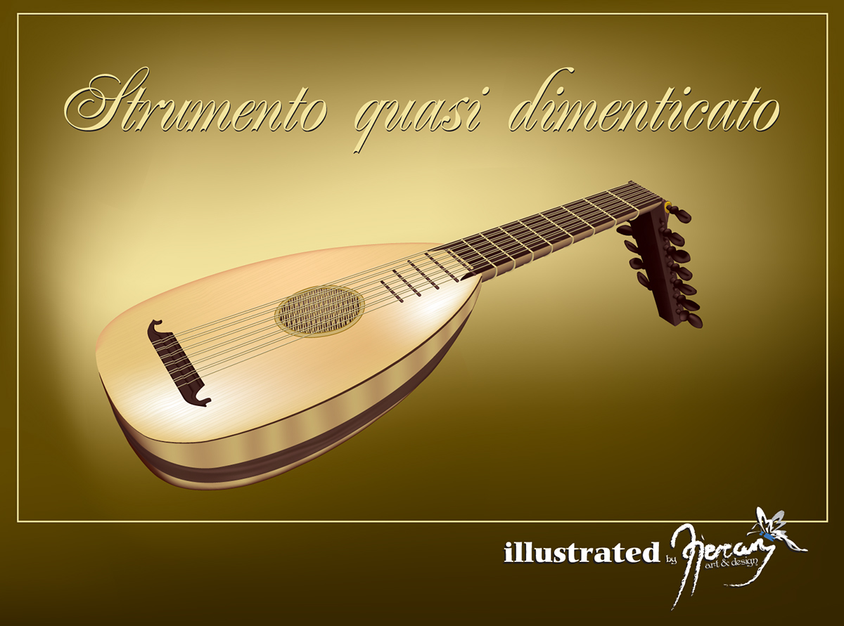 Lute Vector Ilustration On Behance 1200x891 Lute Vector Ilustration On Behance