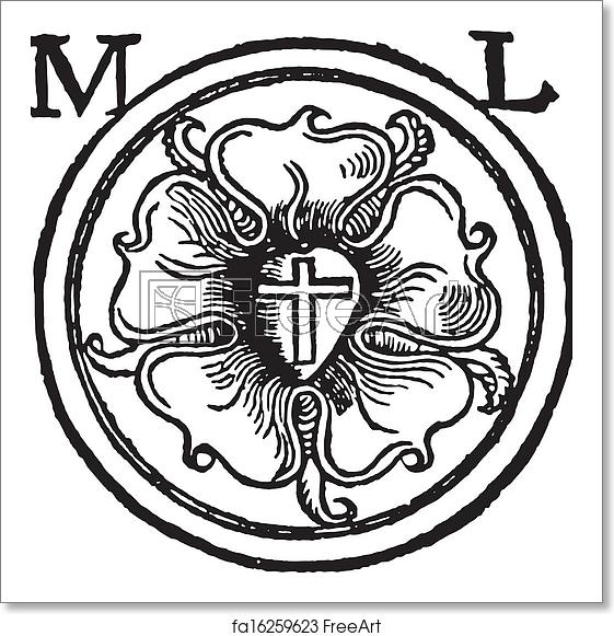 Free Art Print Of Luther Rose Woodcut Luther Seal Woodcut, Also 561x581 Free Art Print Of Luther Rose Woodcut Luther Seal Woodcut, Also