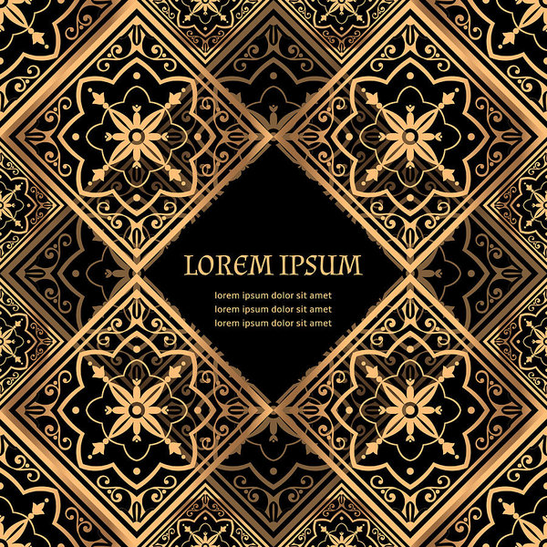 600x600 Luxury Background Vector Golden Royal Pattern Baroque Frame