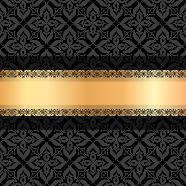 600x600 Black Luxury Decoration With Gold Ribbon Background Vector Free