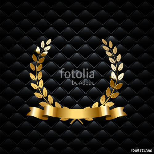 500x500 Golden Laurel Wreath With Golden Ribbon On Black Luxury Background