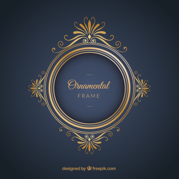 626x626 Luxury Frame On A Blue Background Vector Free Download
