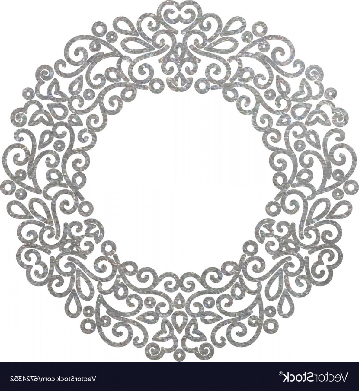 1189x1296 Elegant Luxury Retro Silver Floral Round Frame Vector Studiogrfx