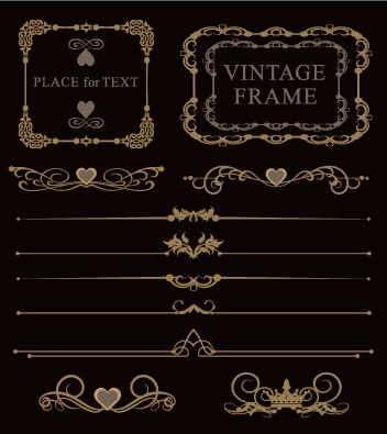 352x395 Luxury Ornaments Borders With Frame Vector Vector Borders