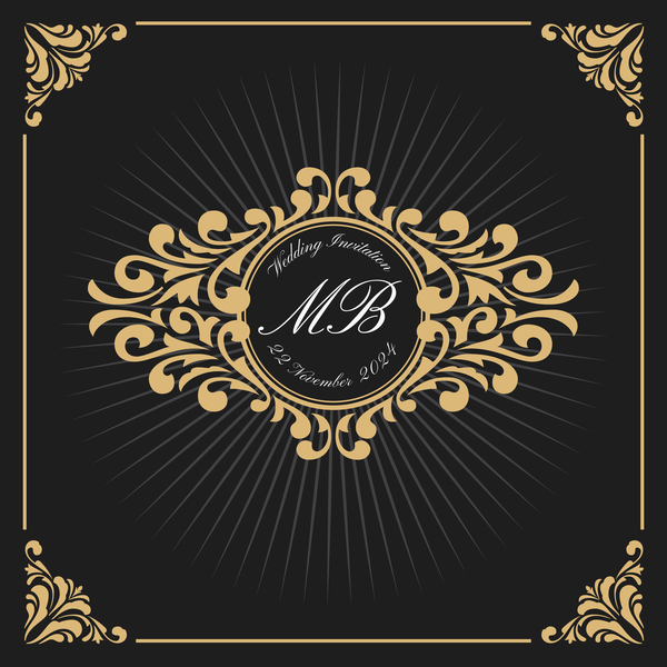 600x600 Vintage Luxury Frame With Label Template Vector