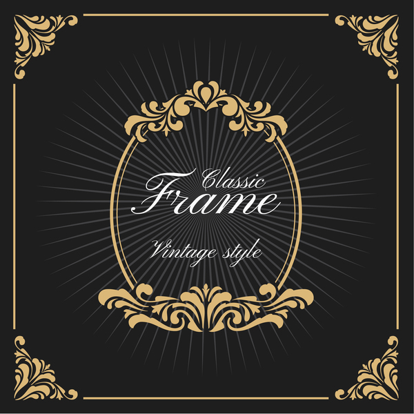 600x600 Vintage Luxury Frame With Label Template Vector