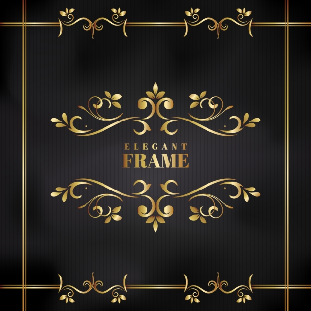 640x640 Golden Floral Luxury Frame, Frame, Gold, Border Png And Vector