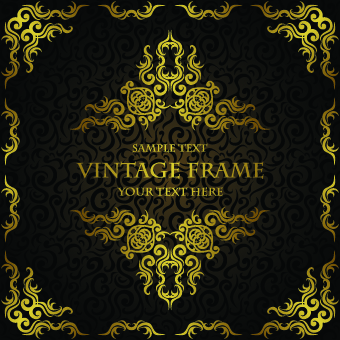 340x340 Golden Luxury Frame Vector Graphics Free Download