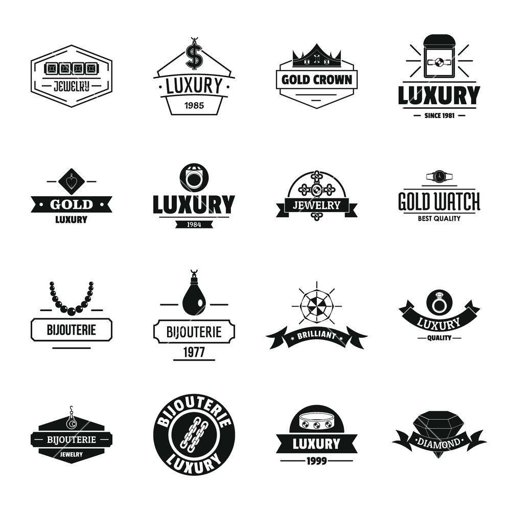 1000x1000 Luxury Logo Icons Set Simple Illustration Of Luxury Logo