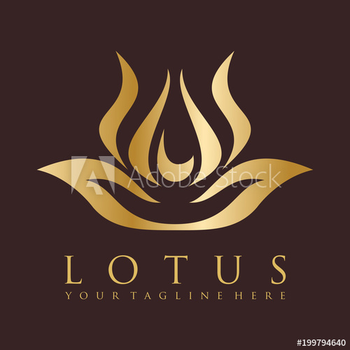 500x500 Golden Lotus And Luxury Logo Vector Template