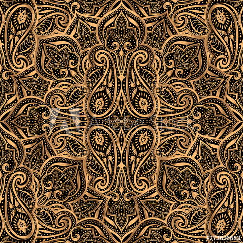 500x500 Luxury Pattern Vector Seamless Arabic Mandala Paisley Royal