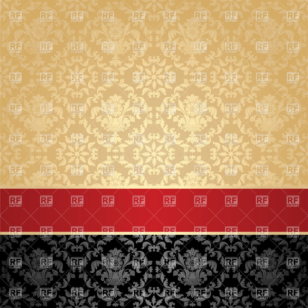 1199x1200 Luxury Victorian Wallpaper With Golden Floral Pattern Vector Image