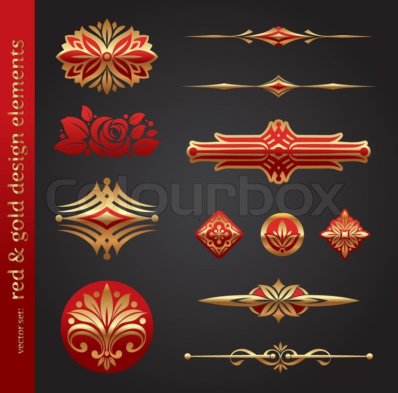 800x791 Red Gold Luxury Vector Design Stock Vector Colourbox
