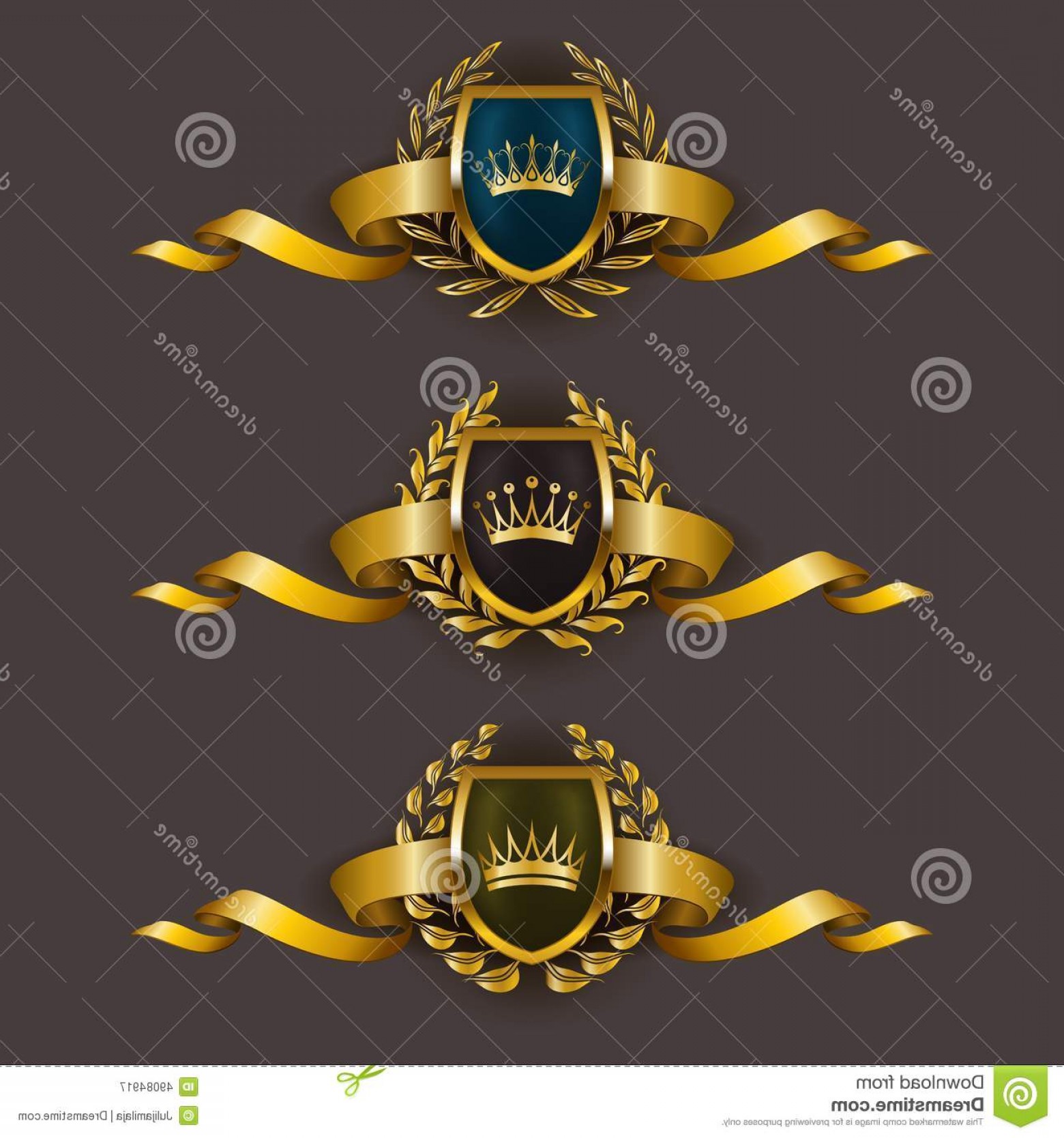 1560x1668 Stock Photo Golden Shields Laurel Wreath Set Luxury Vector Wreaths