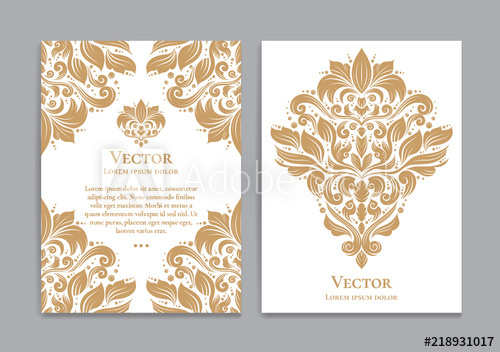 500x352 Gold And White Vintage Greeting Card Luxury Vector Ornament