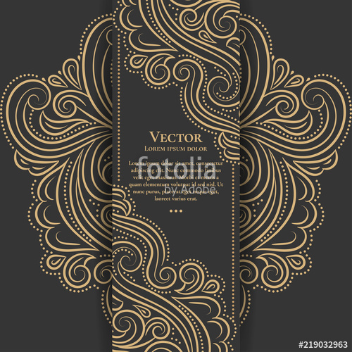 500x500 Gold Vintage Greeting Card On A Black Background Luxury Vector