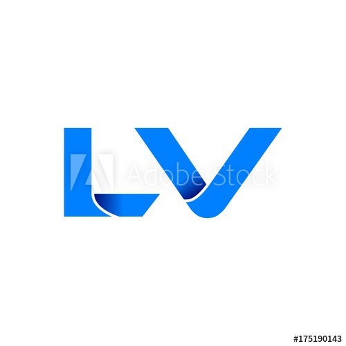Lv Logo Initial Logo Vector Modern Blue Fold Style 500x500 Lv Logo Initial Logo Vector Modern Blue Fold Style