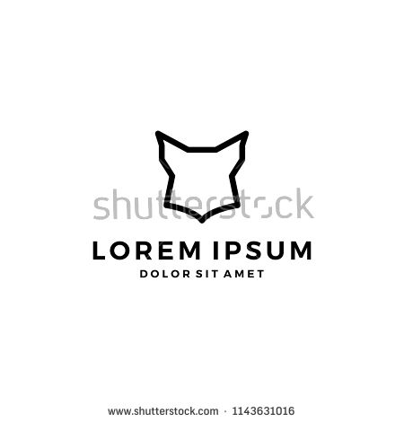 450x470 Geometric Lynx Head Black Logo Vector Icon Line Outline Monoline