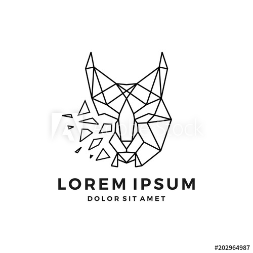 500x500 Geometric Lynx Head Logo Vector Icon Line Art Outline Download