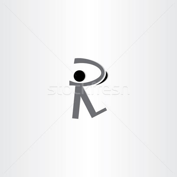 600x600 Man Walking Black Icon Letter R Logo Vector Illustration Blasko