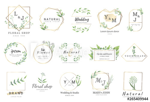 500x342 Premium Floral Logo Templates For Wedding,logo,banner,badge