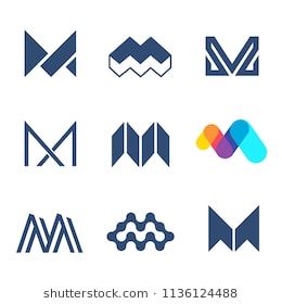 260x280 Set Of Vector Logo Design Template M Letter Logo Logo Design