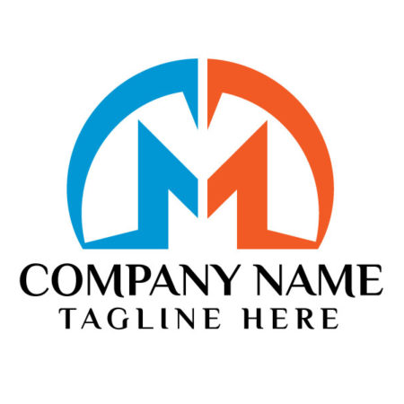 450x450 Blue Letter M Logo Design Vector