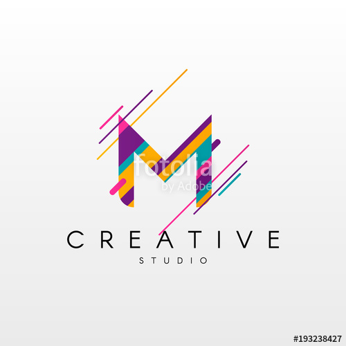 500x500 Letter M Logo Abstract M Letter Design, Made Of Various Geometric