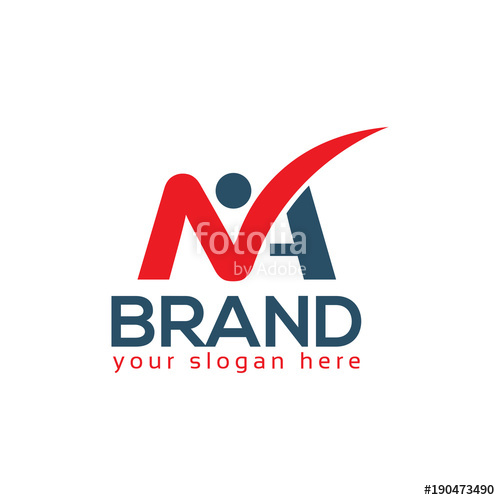 500x500 Ma Logo With People Ma Letter Flat Logo Design Stock Image