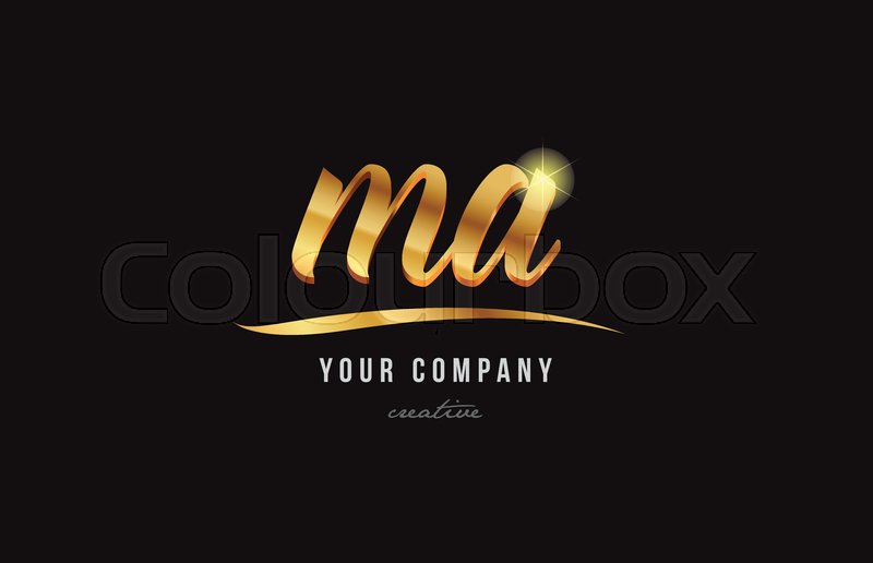 800x516 Gold Golden Alphabet Letter Ma M A Stock Vector Colourbox