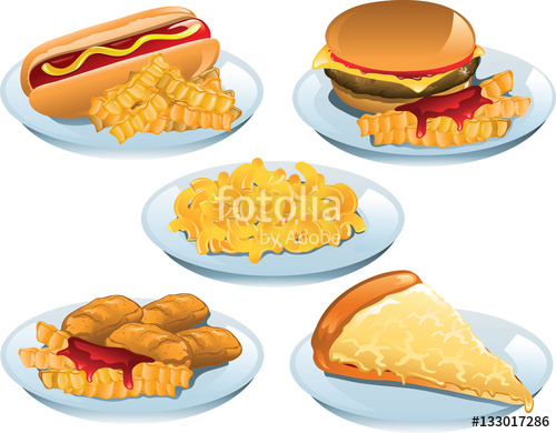 500x390 Kids Food Menu Items Including, Hot Dog, Cheeseburger, Mac