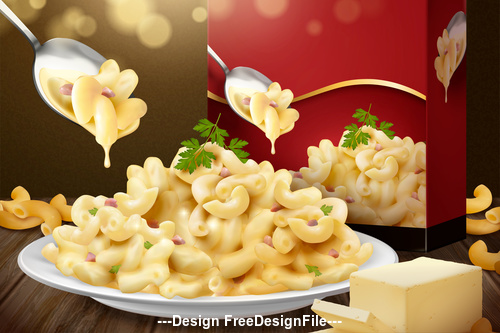 500x333 Macaroni Advertisement Illustration Vector Free Download
