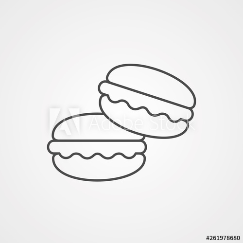 500x500 Macaron Vector Icon Sign Symbol