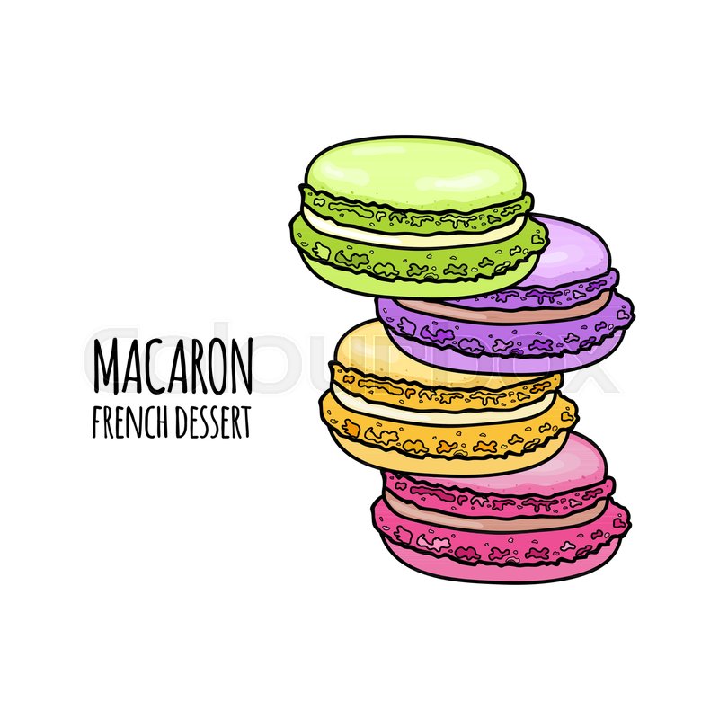800x800 Stack Of Colorful Macaron, Almond Stock Vector Colourbox