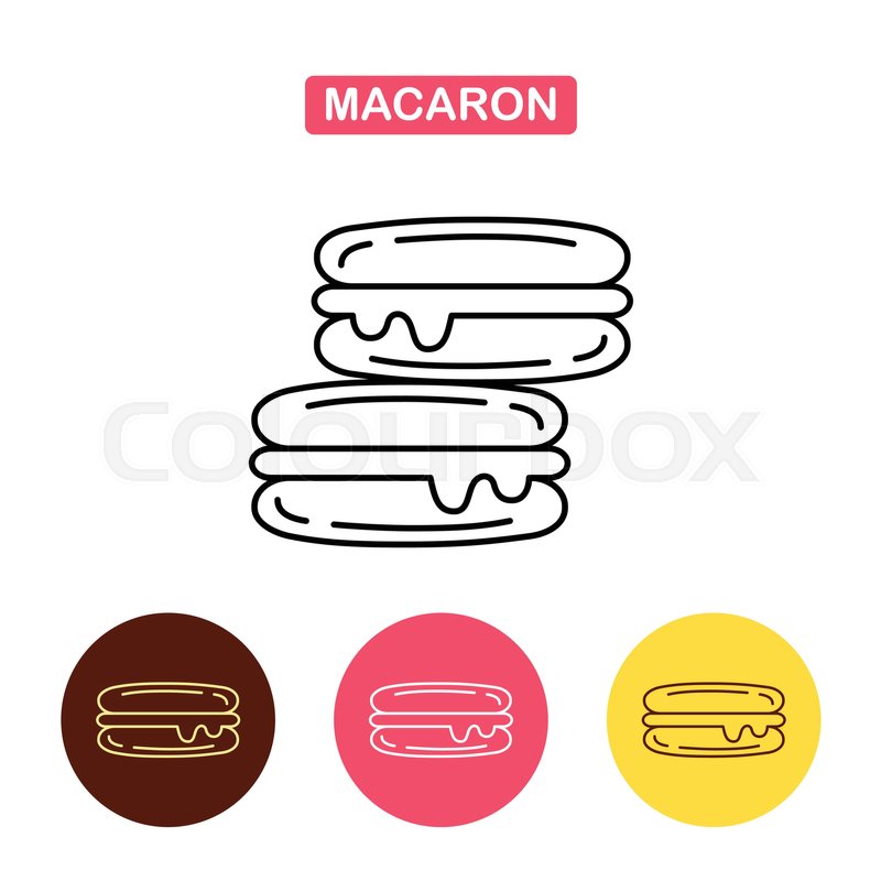 800x800 French Macaron Cookies Icon Bakery Stock Vector Colourbox