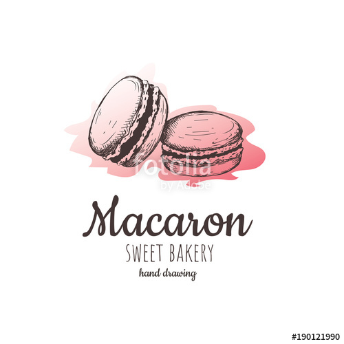 500x500 Macaron, Macaroon Almond Cakes, Macaron Sketch Stock Image