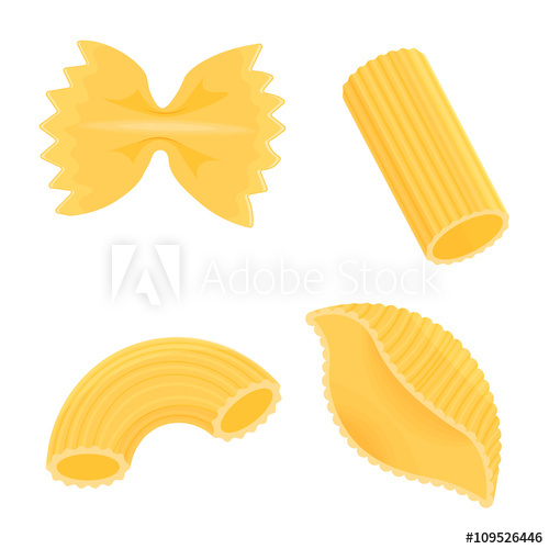 500x500 Macaroni Vector Illustration Isolated On A White Background