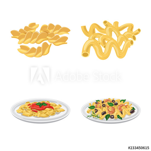 500x500 Vector Design Of Pasta And Carbohydrate Logo Set Of Pasta