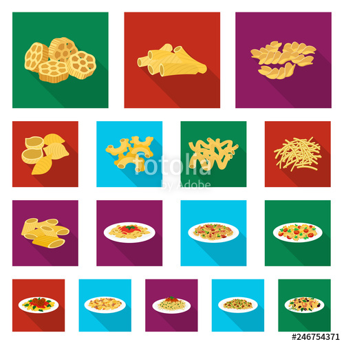 500x500 Isolated Object Of Pasta And Carbohydrate Icon Set Of Pasta