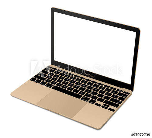 500x454 Top View Of Modern Laptop Similar Macbook Vector