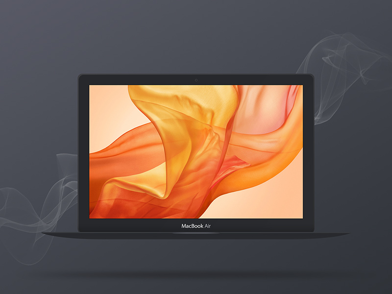 800x600 Dark Apple Macbook Air Vector Mockup Free Template Repo