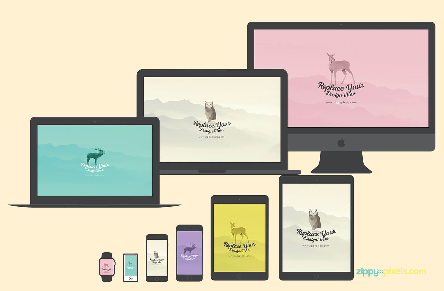 1500x985 Macbook Vector Flat Mockup