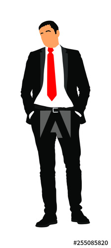224x500 Confident Leader Standing Businessman Go To Work Vector