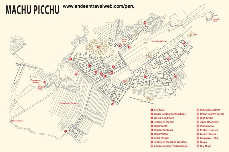 Machu Picchu Map Peru In Machu Picchu, Peru, Map 800x532 Machu Picchu Map Peru In Machu Picchu, Peru, Map