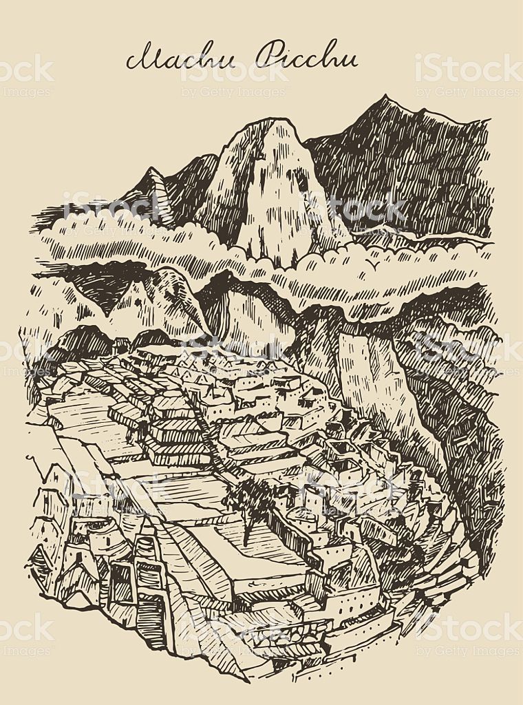 Machu Picchu Landscape Peru Vintage Engraved Illustration Hand 760x1024 Machu Picchu Landscape Peru Vintage Engraved Illustration Hand