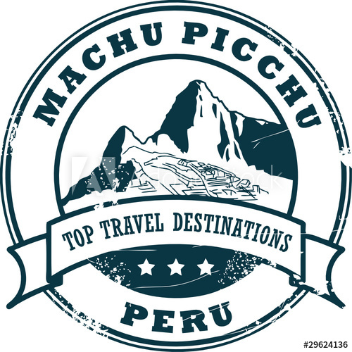 Grunge Rubber Stamp With Machu Picchu 500x500 Grunge Rubber Stamp With Machu Picchu
