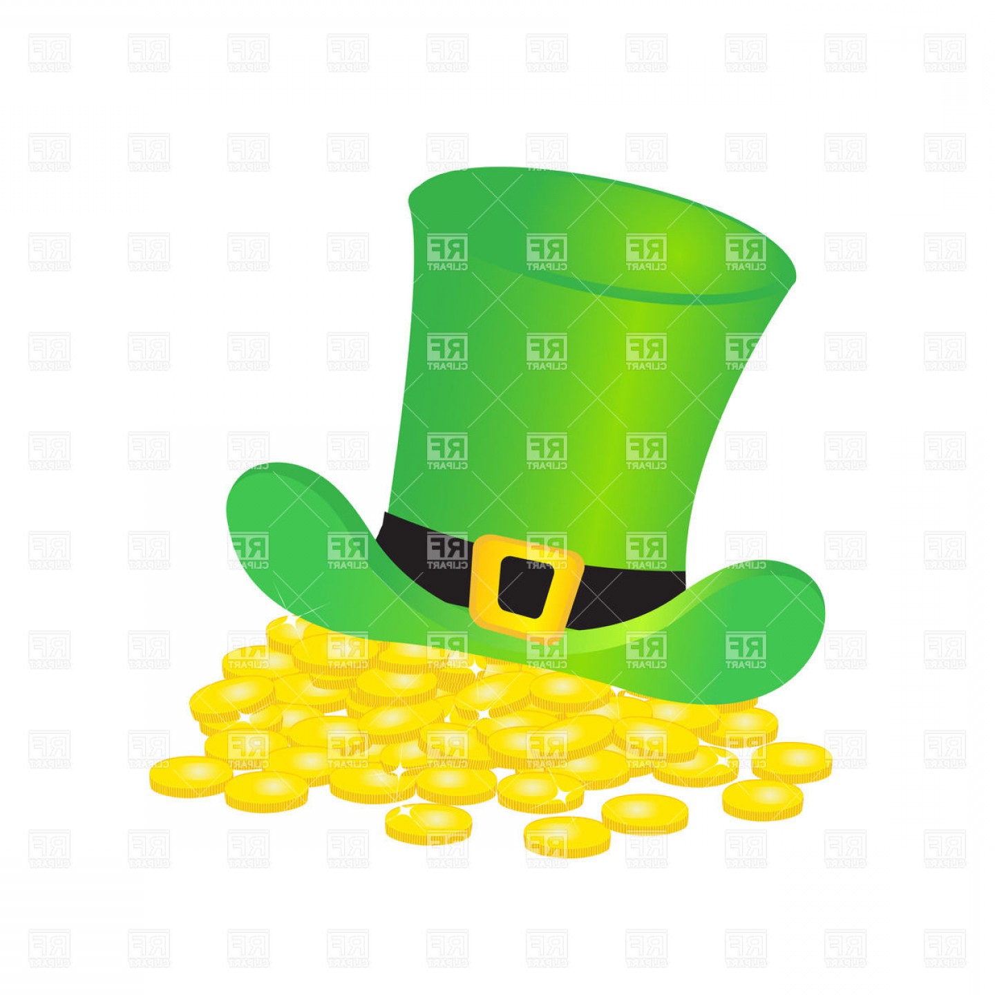 Leprechauns Green Top Hat With Buckle On Heap Of Golden Coins 1440x1440 Leprechauns Green Top Hat With Buckle On Heap Of Golden Coins