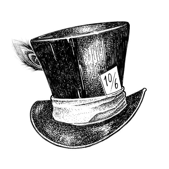 Hand Drawn Mad Hatter's Infamous Hat 591x591 Hand Drawn Mad Hatter's Infamous Hat