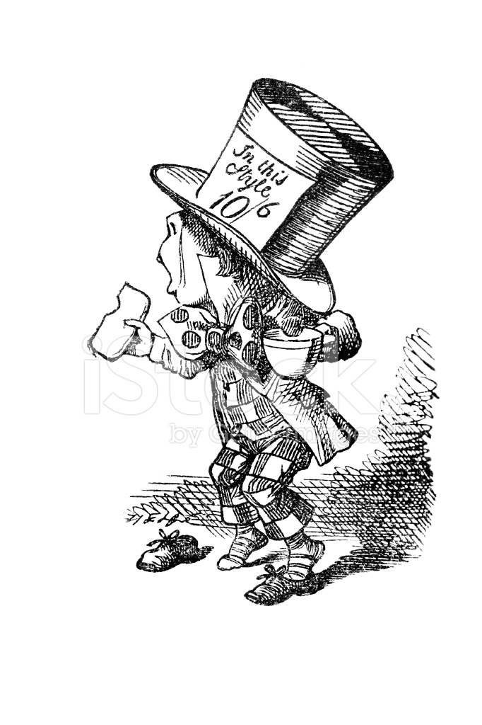 682x1024 The Mad Hatter Stock Vector