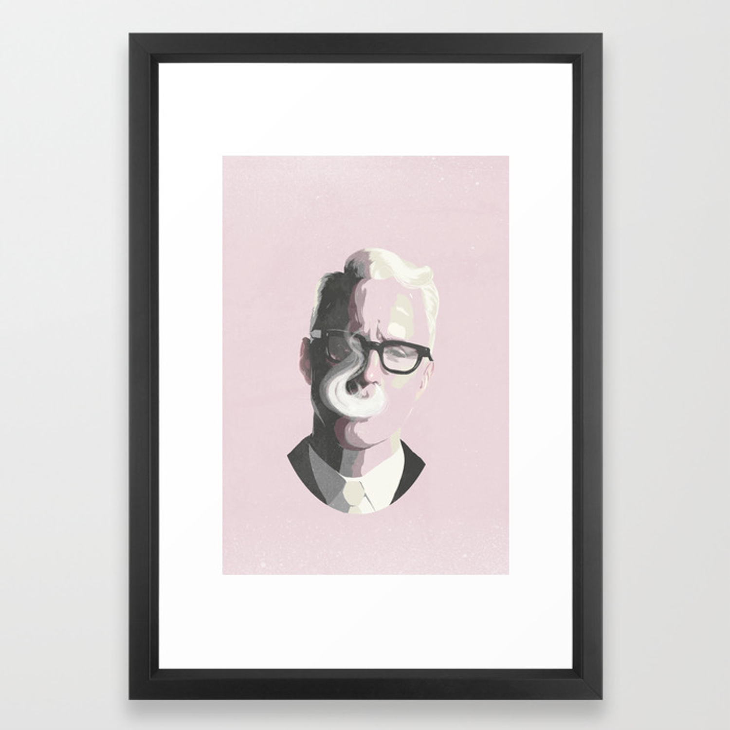 Roger Sterling Mad Men Portrait Framed Art Print 1500x1500 Roger Sterling Mad Men Portrait Framed Art Print